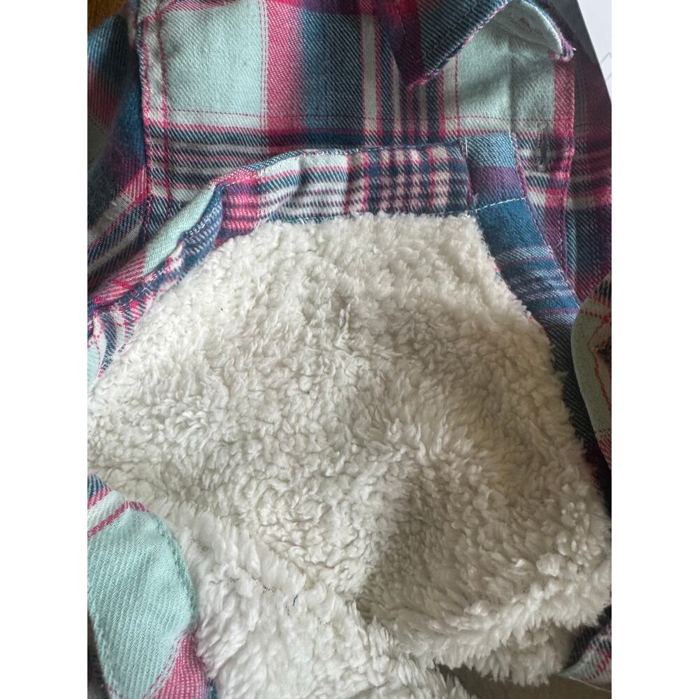 NWT Eddie Bauer Girls Plaid Sherpa Lined Shirt Jacket Size 6/7 - Picture 8 of 9